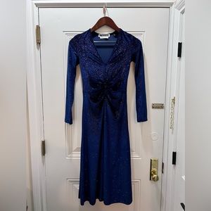 Rotate Birgerchristensen ruched glittered velvet midi dress